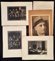 Nagyatádi Szabó István (1863-1924), Eskütt Lajos (1896-1957) és társaik fotókon, 4 db, valamint Eskütt Lajos nyílt levelének másolata Nagyatádi szobrának leleplezése alkalmából, 15×20 cm