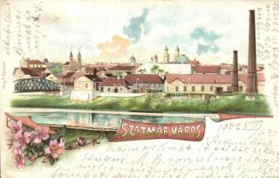 1902 Szatmárnémeti, Szatmár város, Satu Mare; Löwy M. kiadása. floral, litho (EK)