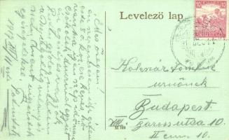 1917 Garabos, Grabácz, Grabat; Községháza, Fő utca, Római katolikus templom belső / town hall, main ...