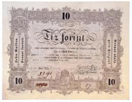 1848. 10Ft Kossuth Bankó rontott és javított sorszámozással T:I- / Hungary 1848. 10 Forint Kossuth Note with miswritten serial number C:AU Adamo G111