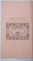 Bécs 1829. Banki közlemény az új 25, 50 és 100G-es bankjegyek bevezetéséről, a bankjegyek leírásával...