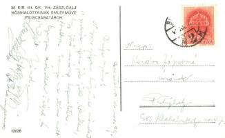 1942 Piliscsaba-tábor, M. kir. 101. Gépkocsi (gk.) vegyiharc (vh.) zászlóalj hősi halottainak emlékm...