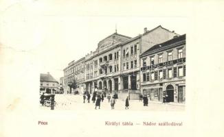1915 Pécs, Királyi tábla, Nádor szálloda, Stern Mór bazár üzlete, Singer varrógép rt.