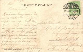 1909 Párkány, Stúrovó, Gockern; utcakép az esztergomi bazilikával,Takarékpénztár, Nagy és Szabó üzle...