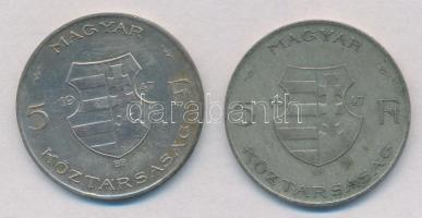 1947. 5Ft Ag "Kossuth" (2x) T:2-,3 patina
