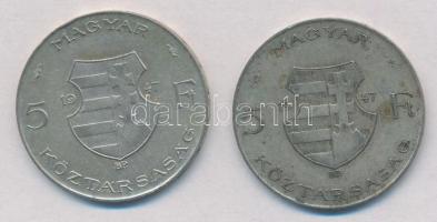 1947. 5Ft Ag "Kossuth" (2x) T:2-,3 patina