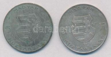 1947. 5Ft Ag "Kossuth" (2x) T:2-,3 patina