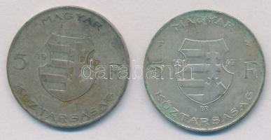 1947. 5Ft Ag "Kossuth" (2x) T:2-,3 patina