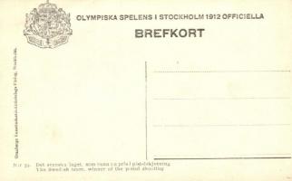 1912 Stockholm, Olympiska Spelens Officiella. Det svenska laget, som vann i:a pris i pistolskjutnig ...