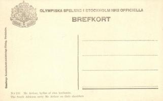 1912 Stockholm, Olympiska Spelens Officiella. Nr. 198 Mc Arthur, hylllas af sina landsmän / 1912 Sum...