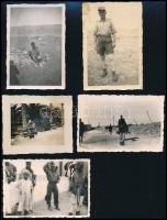 cca 1941-1943 Deutsches Afrikakorps, életképek a frontól, 5 db fotó, 6×9 cm / Deutsches Afrikakorps, 5 photos