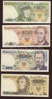 Lengyelország 1982-88(1974-76). 50Zl, 100Zl, 200Zl, 500Zl, 1000Zl teljes sor! T:I + 1982(1977). 2000Zl T:I