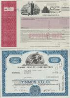 Amerikai Egyesült Államok 1928-1990. 16db-os vegyes részvény tétel, legtöbb lyukasztással érvénytele...