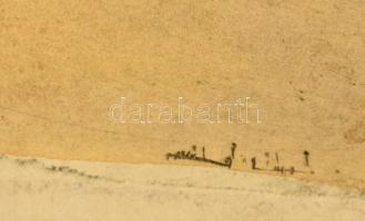 Jelzés nélkül: Kupola. Színezett rézkarc, papír, foltos, 29×23 cm