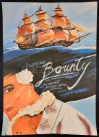 1987 Rácmolnár Sándor (1960 - ): Bounty, amerikai film plakát, főszerepben: Mel Gibson, Antony Hopkins, ofszet, hajtásnyomokkal, 81x56,5 cm / The Bounty movie, Hungarian poster, ofset, folded, 81x56,5 cm