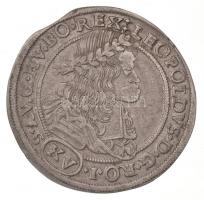 1687N-B/P-O 15kr Ag "I. Lipót" Nagybánya (5,77g) T:2,2- enyhén hajlott / 
Hungary 1687N-B...