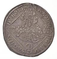 1723N-B 1/4 Tallér Ag "III. Károly" Nagybánya (7g) T:2 kis rep. a peremén / 
Hungary 1723...