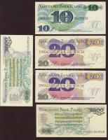 Lengyelország 1982. 10Zl, 20Zl (2x) klf sorozatbetű, 5000Zl (2x) klf dátummal T:I
