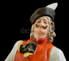 Herendi táncoló juhász, kézzel festett, jelzett, hibátlan, m:28 cm