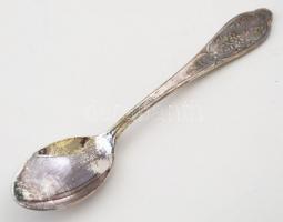 Ezüstözött szovjet kiskanál készlet, jelzett, eredeti dobozában, h:14 cm (6×)