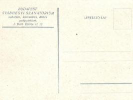 Budapest XII. Svábhegyi szanatórium reklámlapja szánkózókkal / Hungarian sanatorium advertisement, w...