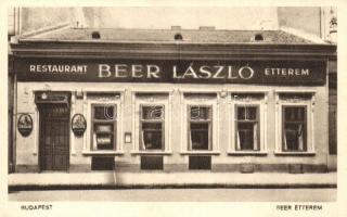 1941 Budapest VIII. Beer László étterem. Sándor utca 44.