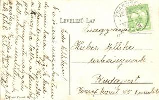 Zsarnóca, Zarnovica; Kincstári kastély (Dóczy várkastély) a híddal. Fuszek György kiadása / castle w...