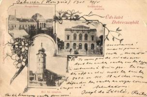 Debrecen, Margit fürdő, Kereskedelmi akadémia, Református kis templom. László Albert floral, Art Nouveau (kis szakadás / small tear)