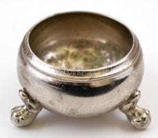 Ezüstszínű fém fűszertartó, üvegbetét nélkül, d: 4,5 cm, m: 3 cm