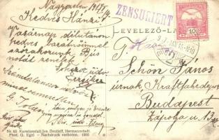 1917 Sellenberk, Sejhabér, Schellenberg, Selimbar (Nagyszeben, Hermannstadt, Sibiu); Szétlőtt ház a ...