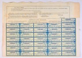 Egyiptom / Alexandria 1905. "The Land Bank of Egypt" részvéyne 5Ł-ról, francia, egyiptomi ...