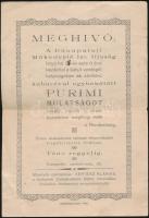 1926 Dunapataji Műkedvelő Izraelita Ifjuság medhívója kabaréval egybekötött Purimi Mulatságra, Paks,...