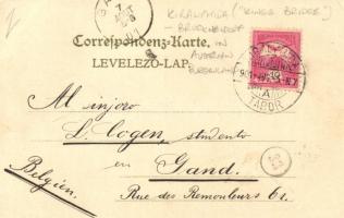 1901 Lajtabruck, Bruck and der Leitha; Templom utca, Kerékpár javító műhely, Hoffmann üzlete / Kirch...