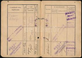 1913-1929 Cipész munkakönyv, bejegyzésekkel, kaposvári kiállítással,  1 db 30 f., 4 db 4 f.,1 db 16 ...