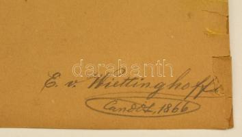 Wiettinghoff Evald (1826-1882): Mózes 1866. Vegyes technika, papír, jelzett, paszpartuban, kis szaka...