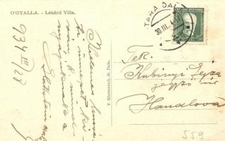 1930 Ógyalla, Stara Dala, Hurbanovo; Lénárd villa / villa