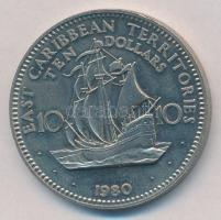Kelet-Karibi Területek 1980. 10$ Ag "A Karibi Fejlesztési Bank 10. évfordulója" T:1- erede...