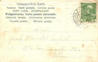 Volosko, Volosca; K.u.K. coat of arms and set of stemps. Philatelie-Ansichtskarte Ottmar Zieher No. ...