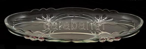 Szecessziós stílusú modern tál, hibátlan, jelzés nélkül, formába öntött, 37×19 cm