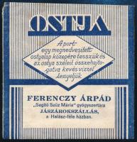 cca 1920-1940 Jászárokszállás Ferenczy Árpád, Segítő Szűz Mária gyógyszertári borítéka.