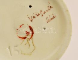 Drasche porcelán nyuszik ernyő alatt, kézzel festett, jelzett, hibátlan, 5×5,5 cm