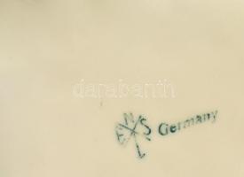 Ens rózsás bonbonier, kézzel festett, jelzett, hibátlan, 17x11x8 cm