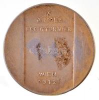 Ausztria 1912. "X. Hadsereg Vívóbajnokság - Bécs 1912" peremén jelzett Ag emlékérem (6g/0....