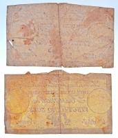 Franciaország 1792. 25s "Assignata" (2x) vízjellel és szárazpecséttel T:III szakadás, vágo...