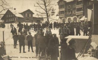 Bödele (Schwarzenberg), Sonntag im Winter, Alpenhotel / winter sport resort (crease)