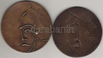 Bronz Plakett-Paar (2 versch. St), 1971, "Heinrich Heine...", G.Varbanov, Erh.: st/verdefényes RRRR! (nur 5 Stück)