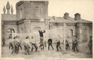 Japanese soldiers (POWs) in Siberia playing volley ball during the Russo-Japanese War (EK)