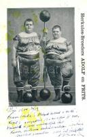 1904 Herkules-Broeders Adolf en Frits / Circus acrobats, srtong brothers (EK)