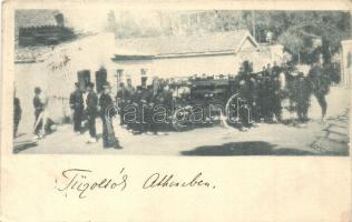 1899 Athens, Athína, Athenes; firefighters with fire engine (EK)