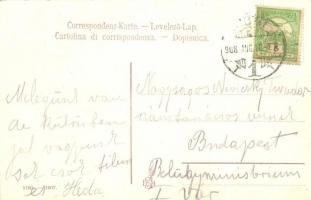 1908 Pannónia kivándorlási hajó a fiume-i kikötőben / Pannonia vapore della societa Cunard / Emigrat...